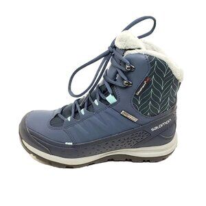 Salomon Kaina Mid CSWP Winter Boots Blue Waterproof Insulated Womens Size US 7